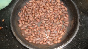 Roasting the cocoa beans in Pattaya